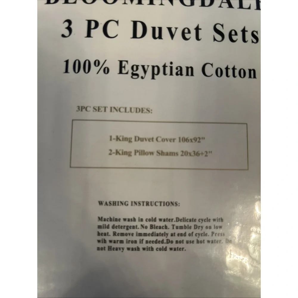 Royal Tradition 100% Egyptian Cotton Duvet Cover King Calking Navy Reversible 3p